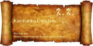 Karfunkel Kolos névjegykártya