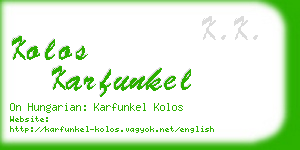 kolos karfunkel business card